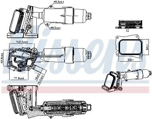 Ölkühler, Motoröl NISSENS 91659 Bild Ölkühler, Motoröl NISSENS 91659