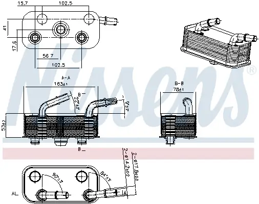 Ölkühler, Automatikgetriebe NISSENS 91662 Bild Ölkühler, Automatikgetriebe NISSENS 91662