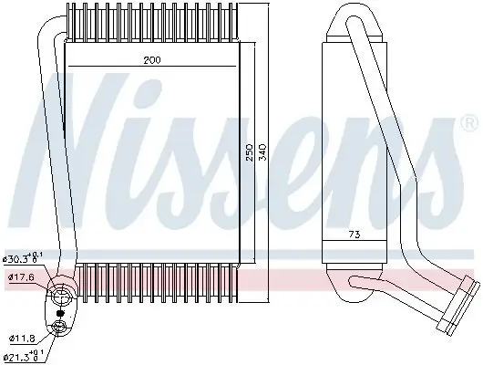 Verdampfer, Klimaanlage NISSENS 92143 Bild Verdampfer, Klimaanlage NISSENS 92143