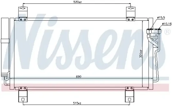 Kondensator, Klimaanlage NISSENS 940032 Bild Kondensator, Klimaanlage NISSENS 940032