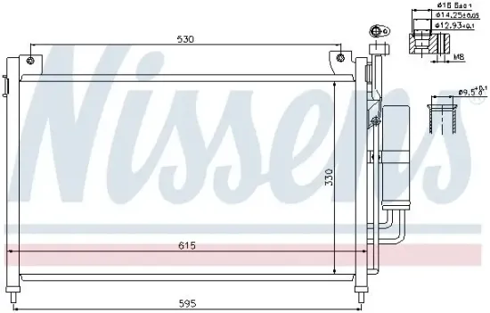 Kondensator, Klimaanlage NISSENS 940033 Bild Kondensator, Klimaanlage NISSENS 940033