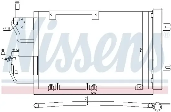 Kondensator, Klimaanlage NISSENS 940052 Bild Kondensator, Klimaanlage NISSENS 940052