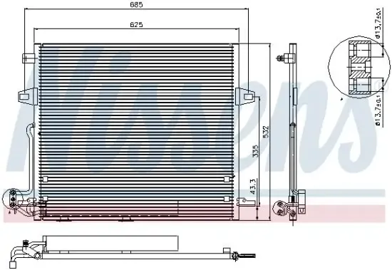 Kondensator, Klimaanlage NISSENS 940066 Bild Kondensator, Klimaanlage NISSENS 940066