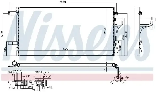 Kondensator, Klimaanlage NISSENS 940099 Bild Kondensator, Klimaanlage NISSENS 940099