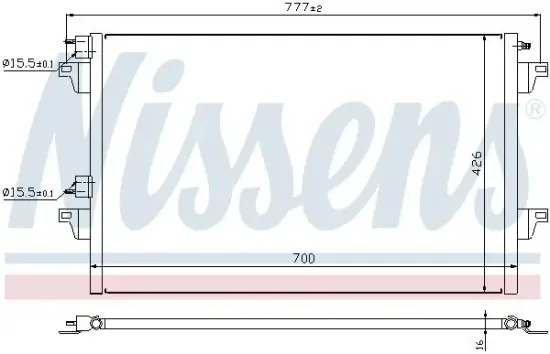 Kondensator, Klimaanlage NISSENS 940153 Bild Kondensator, Klimaanlage NISSENS 940153