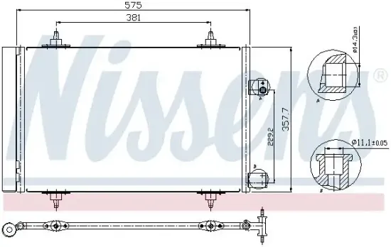 Kondensator, Klimaanlage NISSENS 940239 Bild Kondensator, Klimaanlage NISSENS 940239