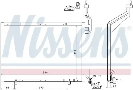 Kondensator, Klimaanlage NISSENS 940287 Bild Kondensator, Klimaanlage NISSENS 940287