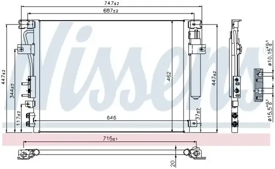 Kondensator, Klimaanlage NISSENS 940348 Bild Kondensator, Klimaanlage NISSENS 940348