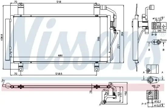 Kondensator, Klimaanlage NISSENS 940352 Bild Kondensator, Klimaanlage NISSENS 940352