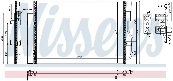 Kondensator, Klimaanlage NISSENS 940389