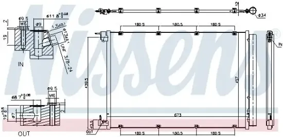 Kondensator, Klimaanlage NISSENS 940432 Bild Kondensator, Klimaanlage NISSENS 940432