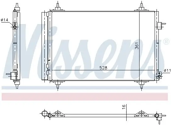 Kondensator, Klimaanlage NISSENS 940438 Bild Kondensator, Klimaanlage NISSENS 940438
