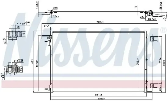 Kondensator, Klimaanlage NISSENS 940479 Bild Kondensator, Klimaanlage NISSENS 940479