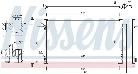 Kondensator, Klimaanlage NISSENS 940489 Bild Kondensator, Klimaanlage NISSENS 940489