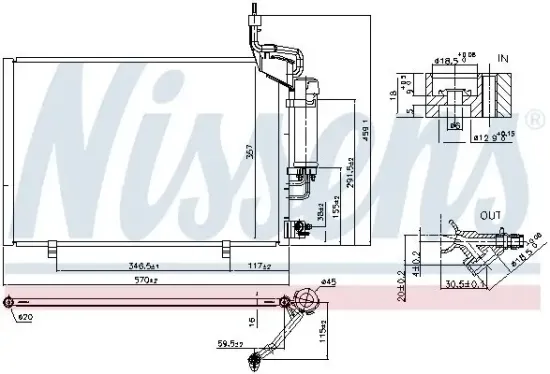 Kondensator, Klimaanlage NISSENS 940527 Bild Kondensator, Klimaanlage NISSENS 940527