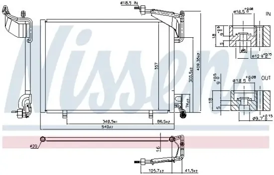 Kondensator, Klimaanlage NISSENS 940528 Bild Kondensator, Klimaanlage NISSENS 940528