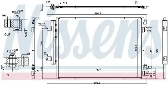 Kondensator, Klimaanlage NISSENS 940676 Bild Kondensator, Klimaanlage NISSENS 940676