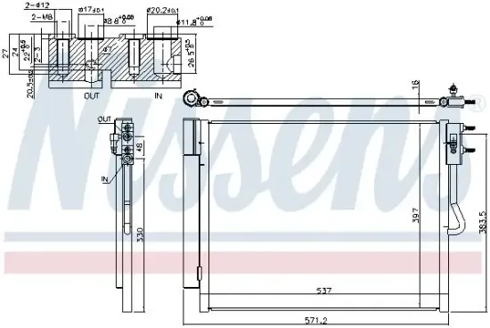 Kondensator, Klimaanlage NISSENS 940677 Bild Kondensator, Klimaanlage NISSENS 940677