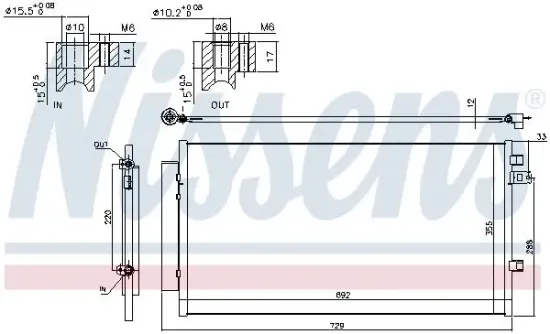 Kondensator, Klimaanlage NISSENS 940692 Bild Kondensator, Klimaanlage NISSENS 940692