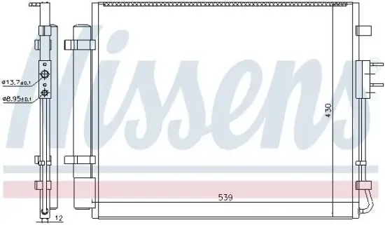 Kondensator, Klimaanlage NISSENS 940727 Bild Kondensator, Klimaanlage NISSENS 940727