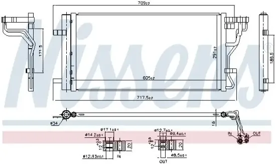 Kondensator, Klimaanlage NISSENS 940831 Bild Kondensator, Klimaanlage NISSENS 940831