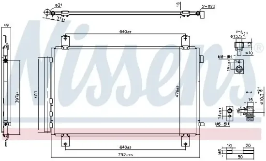 Kondensator, Klimaanlage NISSENS 94560 Bild Kondensator, Klimaanlage NISSENS 94560