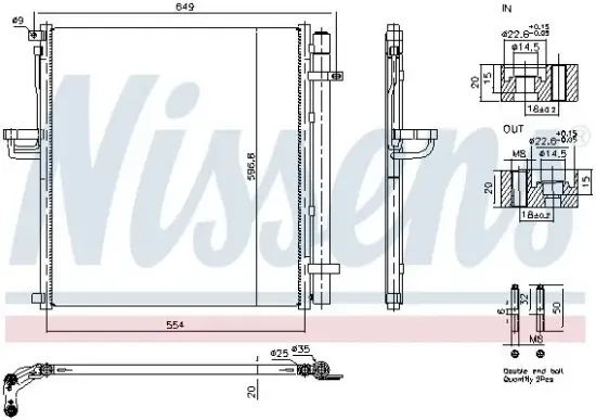 Kondensator, Klimaanlage NISSENS 940977 Bild Kondensator, Klimaanlage NISSENS 940977