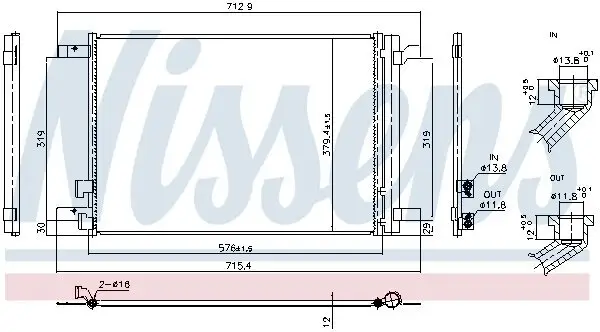 Kondensator, Klimaanlage NISSENS 940986