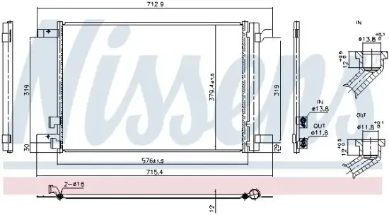 Kondensator, Klimaanlage NISSENS 940986 Bild Kondensator, Klimaanlage NISSENS 940986