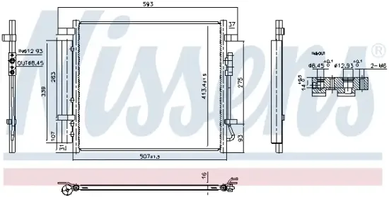 Kondensator, Klimaanlage NISSENS 941016 Bild Kondensator, Klimaanlage NISSENS 941016