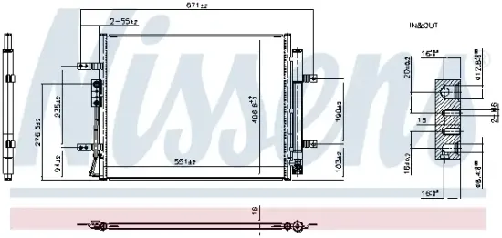 Kondensator, Klimaanlage NISSENS 94653 Bild Kondensator, Klimaanlage NISSENS 94653