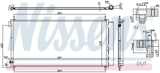 Kondensator, Klimaanlage NISSENS 941038 Bild Kondensator, Klimaanlage NISSENS 941038