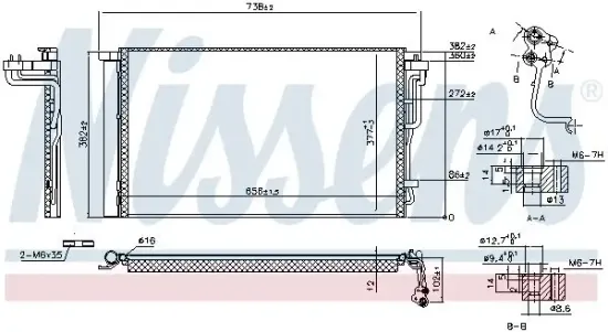 Kondensator, Klimaanlage NISSENS 941055 Bild Kondensator, Klimaanlage NISSENS 941055