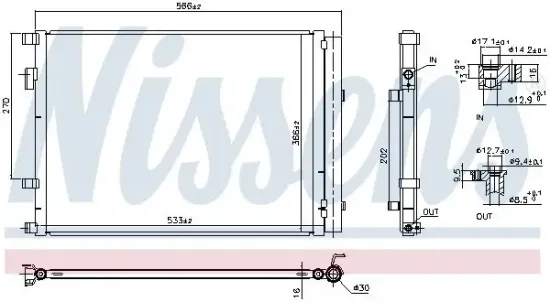 Kondensator, Klimaanlage NISSENS 941162 Bild Kondensator, Klimaanlage NISSENS 941162