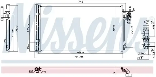 Kondensator, Klimaanlage NISSENS 941175 Bild Kondensator, Klimaanlage NISSENS 941175