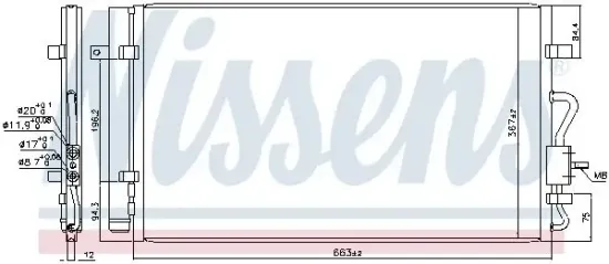 Kondensator, Klimaanlage NISSENS 941181 Bild Kondensator, Klimaanlage NISSENS 941181