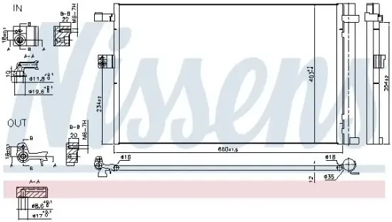 Kondensator, Klimaanlage NISSENS 941187 Bild Kondensator, Klimaanlage NISSENS 941187