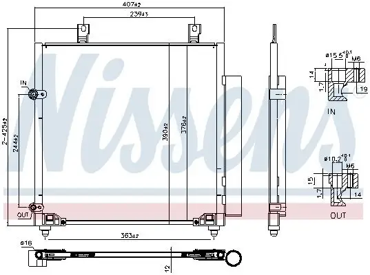 Kondensator, Klimaanlage NISSENS 941222 Bild Kondensator, Klimaanlage NISSENS 941222