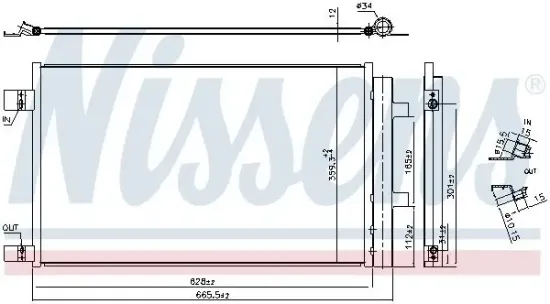 Kondensator, Klimaanlage NISSENS 941284 Bild Kondensator, Klimaanlage NISSENS 941284