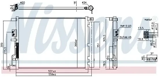 Kondensator, Klimaanlage NISSENS 941290 Bild Kondensator, Klimaanlage NISSENS 941290