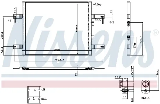 Kondensator, Klimaanlage NISSENS 941307 Bild Kondensator, Klimaanlage NISSENS 941307