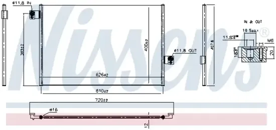 Kondensator, Klimaanlage NISSENS 94895 Bild Kondensator, Klimaanlage NISSENS 94895