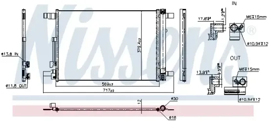 Kondensator, Klimaanlage NISSENS 941339 Bild Kondensator, Klimaanlage NISSENS 941339