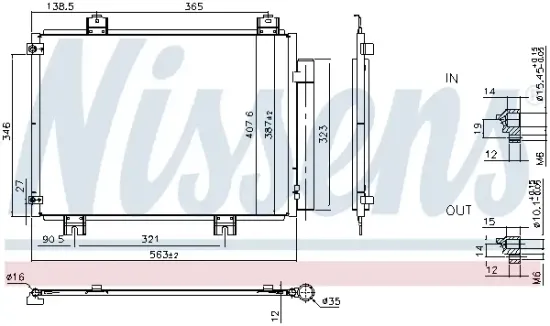 Kondensator, Klimaanlage NISSENS 941342 Bild Kondensator, Klimaanlage NISSENS 941342