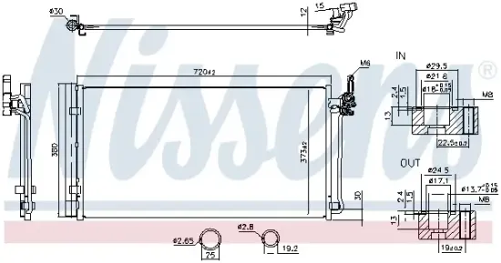 Kondensator, Klimaanlage NISSENS 941348 Bild Kondensator, Klimaanlage NISSENS 941348