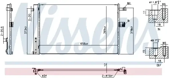 Kondensator, Klimaanlage NISSENS 941356 Bild Kondensator, Klimaanlage NISSENS 941356