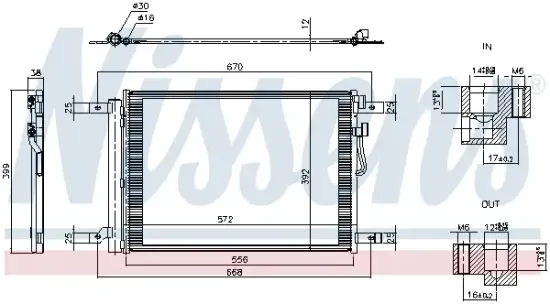 Kondensator, Klimaanlage NISSENS 941381 Bild Kondensator, Klimaanlage NISSENS 941381