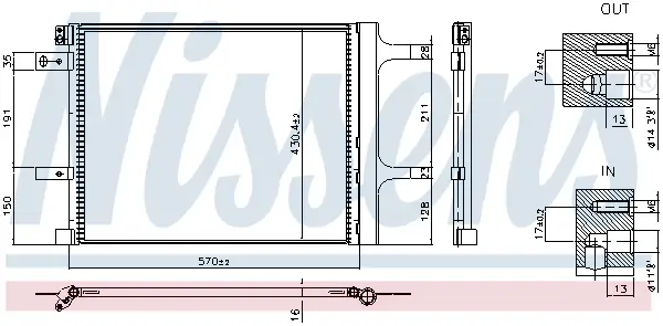 Kondensator, Klimaanlage NISSENS 941399