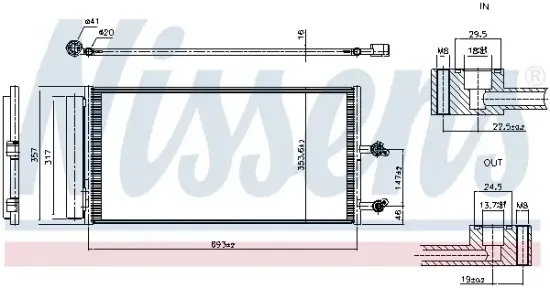 Kondensator, Klimaanlage NISSENS 941403 Bild Kondensator, Klimaanlage NISSENS 941403