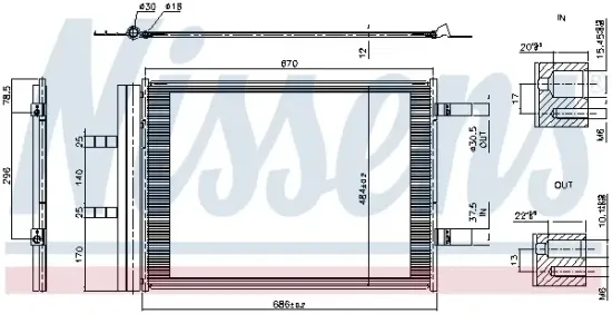 Kondensator, Klimaanlage NISSENS 941405 Bild Kondensator, Klimaanlage NISSENS 941405